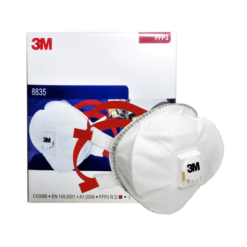 3M 8835 FFP3 Toz/Buxar/Metal tüstüsünə qarşı klapanlı Respirator
